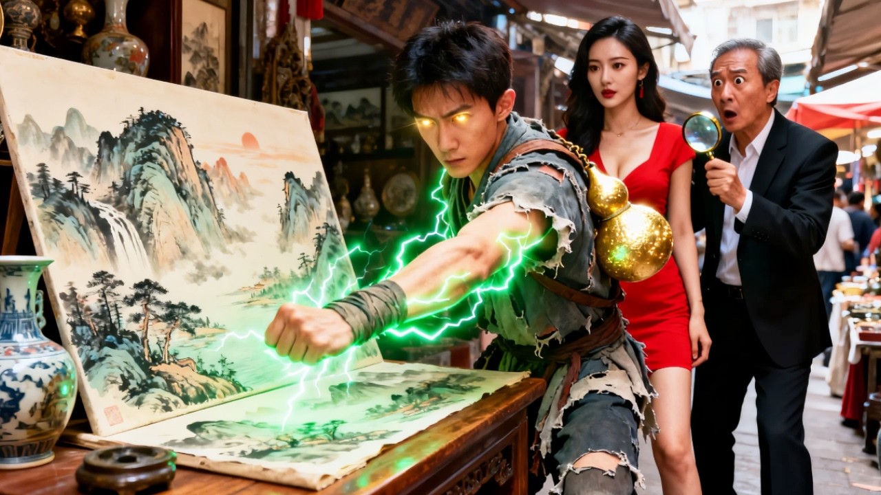 窮乞丐被羞辱取得黃金瞳，一眼看穿千萬假畫，幫助首富挽回損失，攜千億資產報答他！ #movie  #反转  #鉴宝 #仙尊