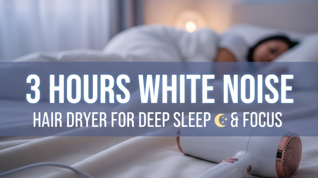 3 Hours Hair Dryer White Noise | Sleep, Study & Relax