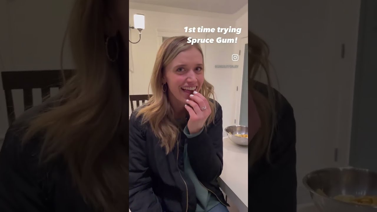🌲She had NEVER tried Spruce Gum Before... then she SANG about it!