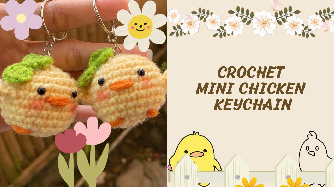 Merajut Gantungan Kunci Mini Chicken Sangat Simple | crochet mini Chicken easy for beginners