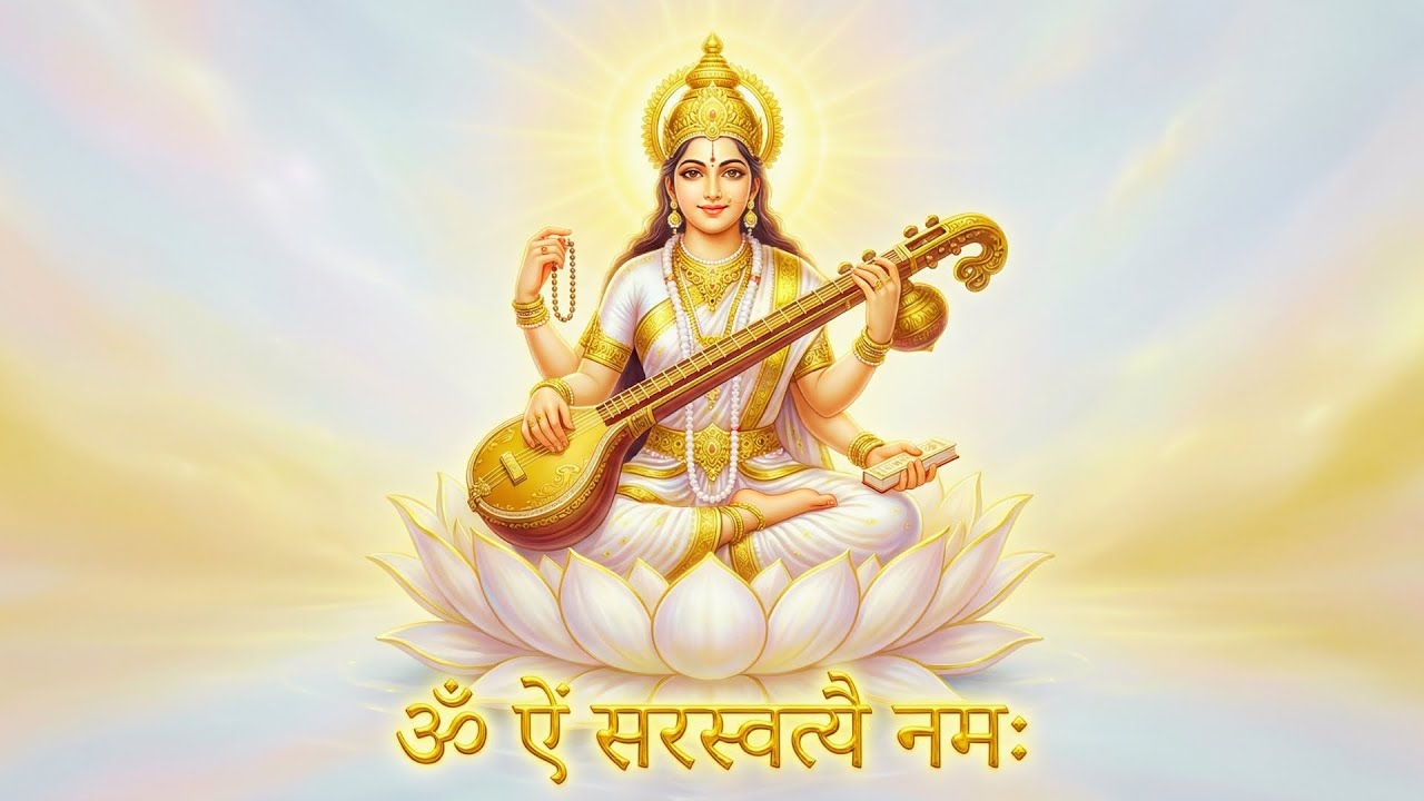 शक्तिशाली Saraswati मंत्र | फोकस, पढ़ाई और करियर सफलता के लिए 108 बार जाप |