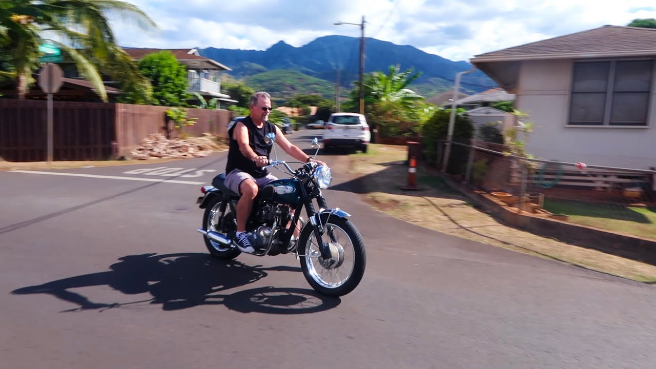 I let my dad ride my vintage Triumph motorcycle