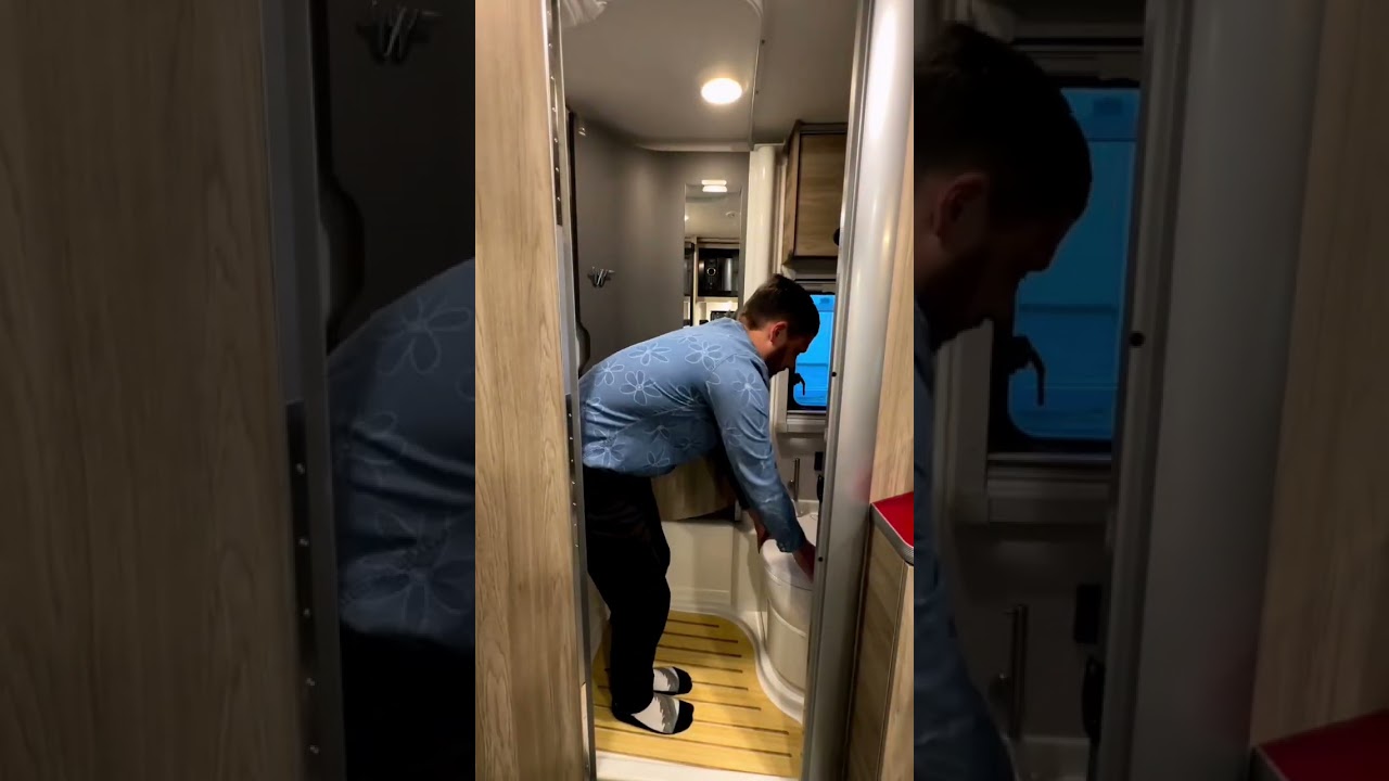 Genius RV Bathroom Shower Design #camping #vanlife #campervan