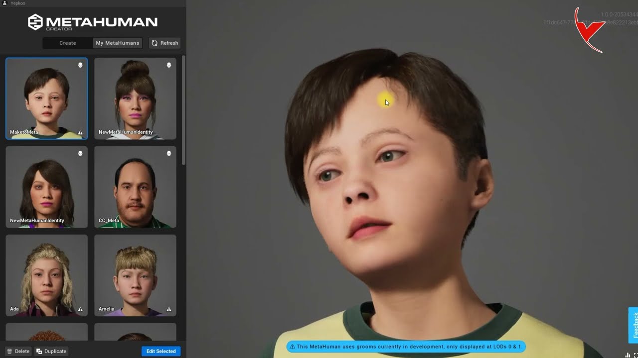 Makehuman to Metahuman, How to create a Metahuman child character with the free Makehuman character?