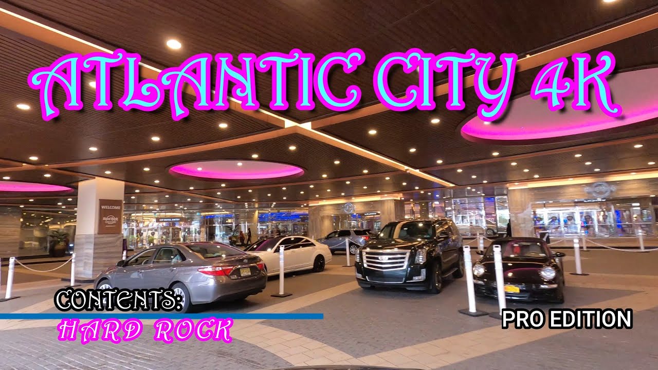 Atlantic City Drive, Downtown and Casinos, New Jersey USA 4K - UHD