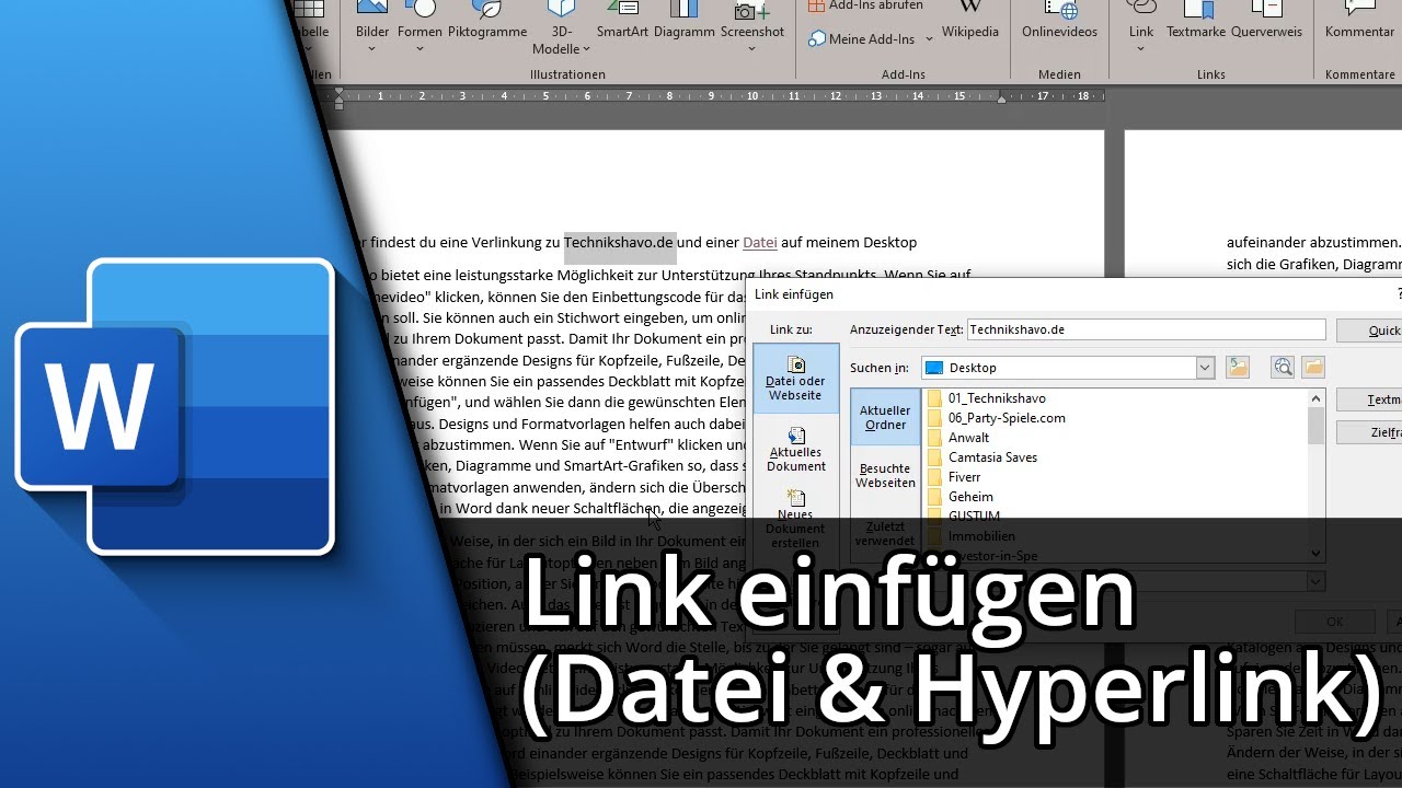 Link in Word einfügen (Datei / Hyperlink) ✅ Tutorial
