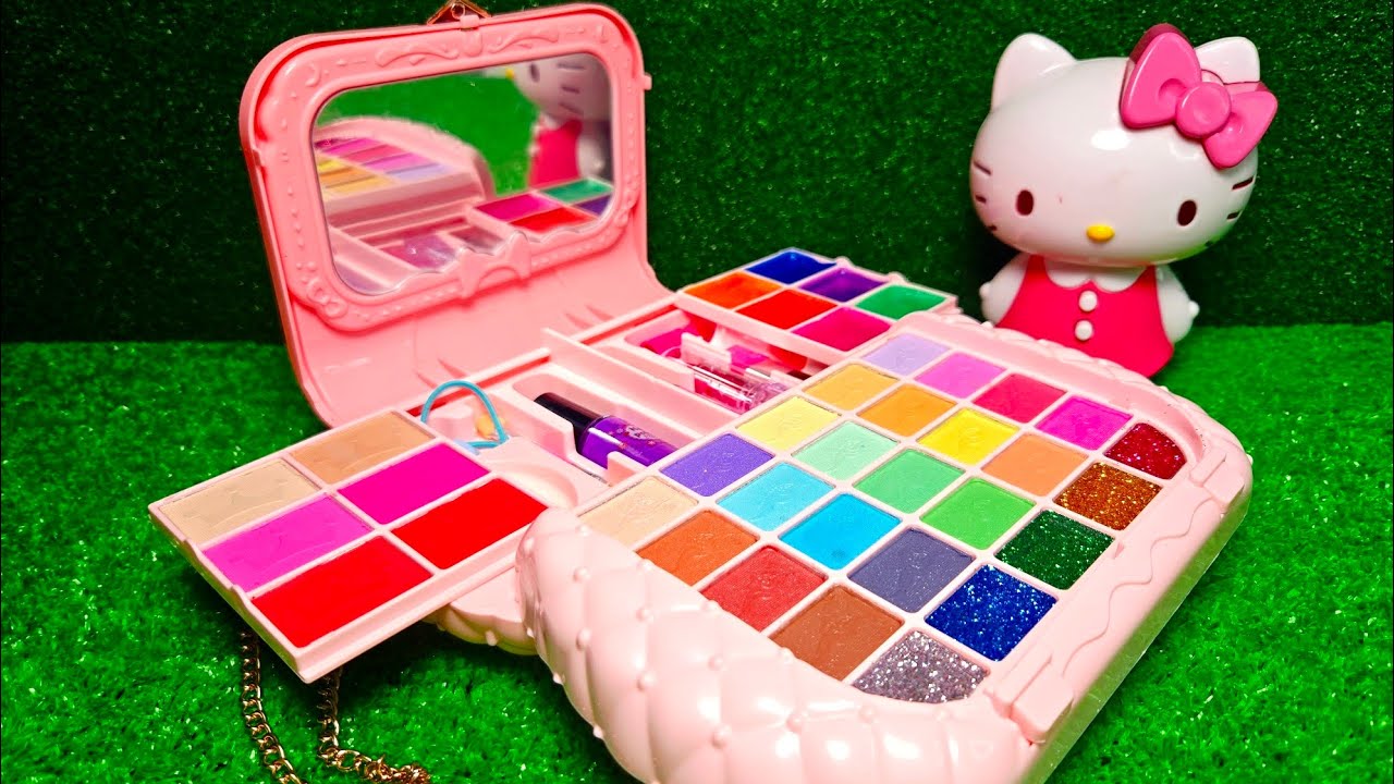 4 Minutes Satisfying with Unboxing HELLO KITTY Makeup Beauty Fashion Set ASMR No Talking