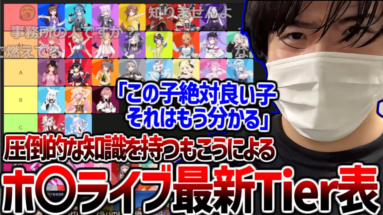 もこう、Vtuberガチ勢として本気でホ◯ライブのTier表を作成する【2025/04/18】