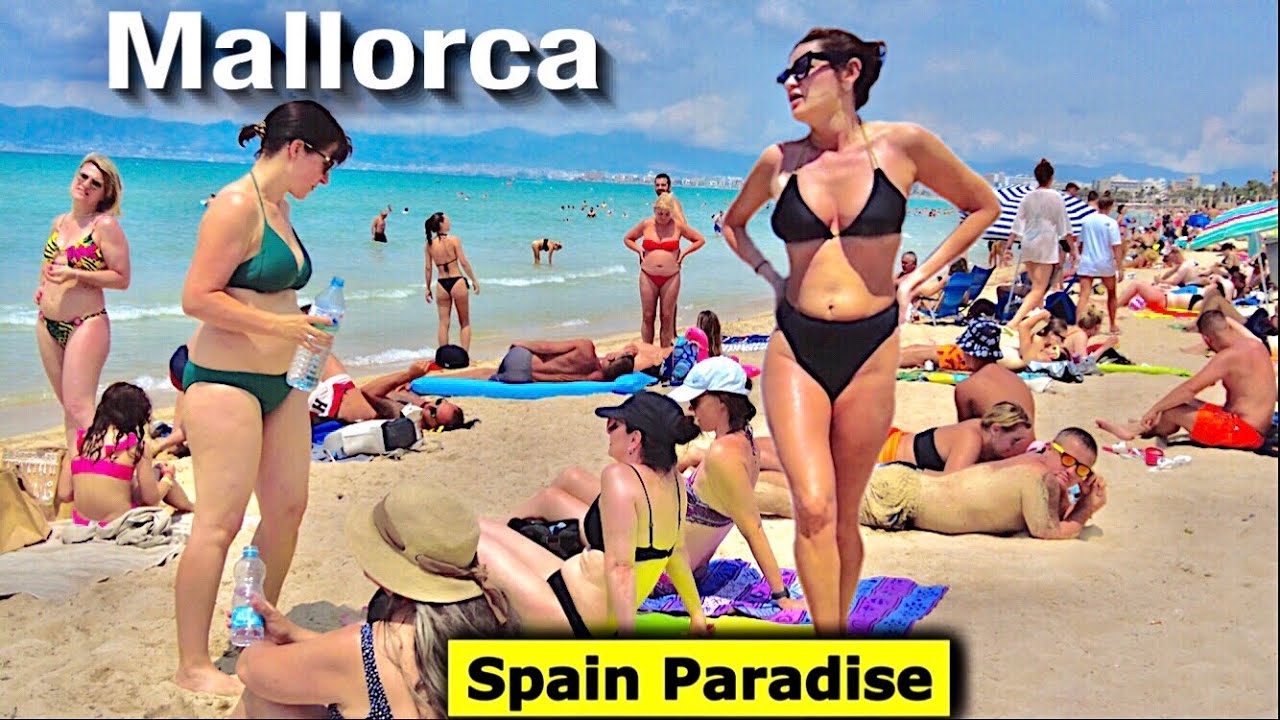 4K Beach Walk - Mallorca Spain - S'Arenal Beach - June 2023