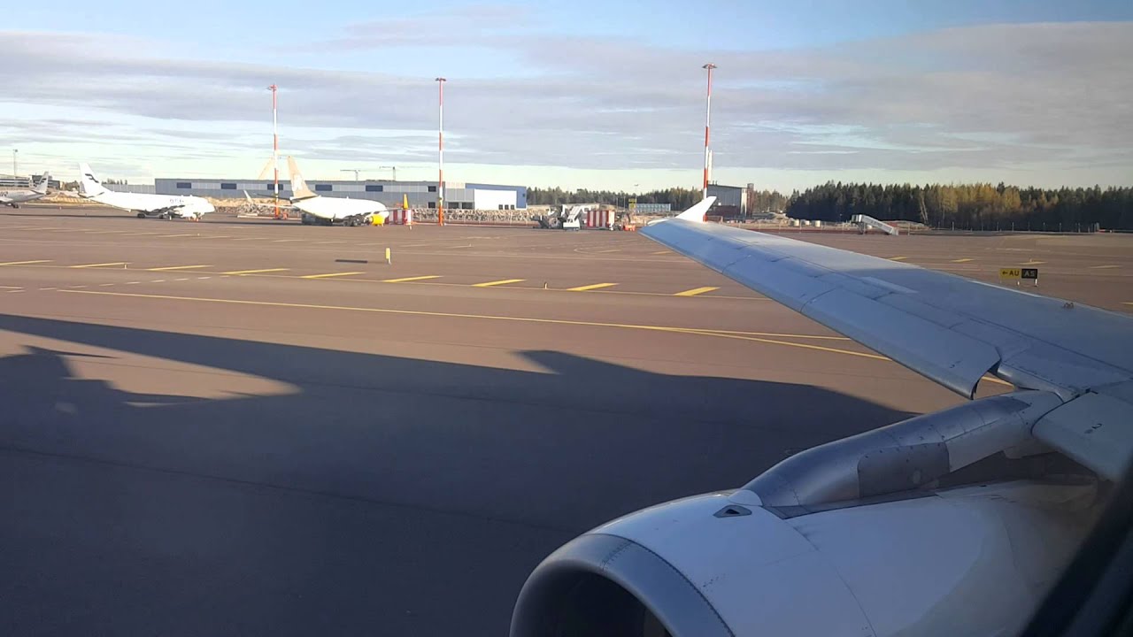Finnair Airbus A320 Takeoff from Helsinki Vantaa Airport
