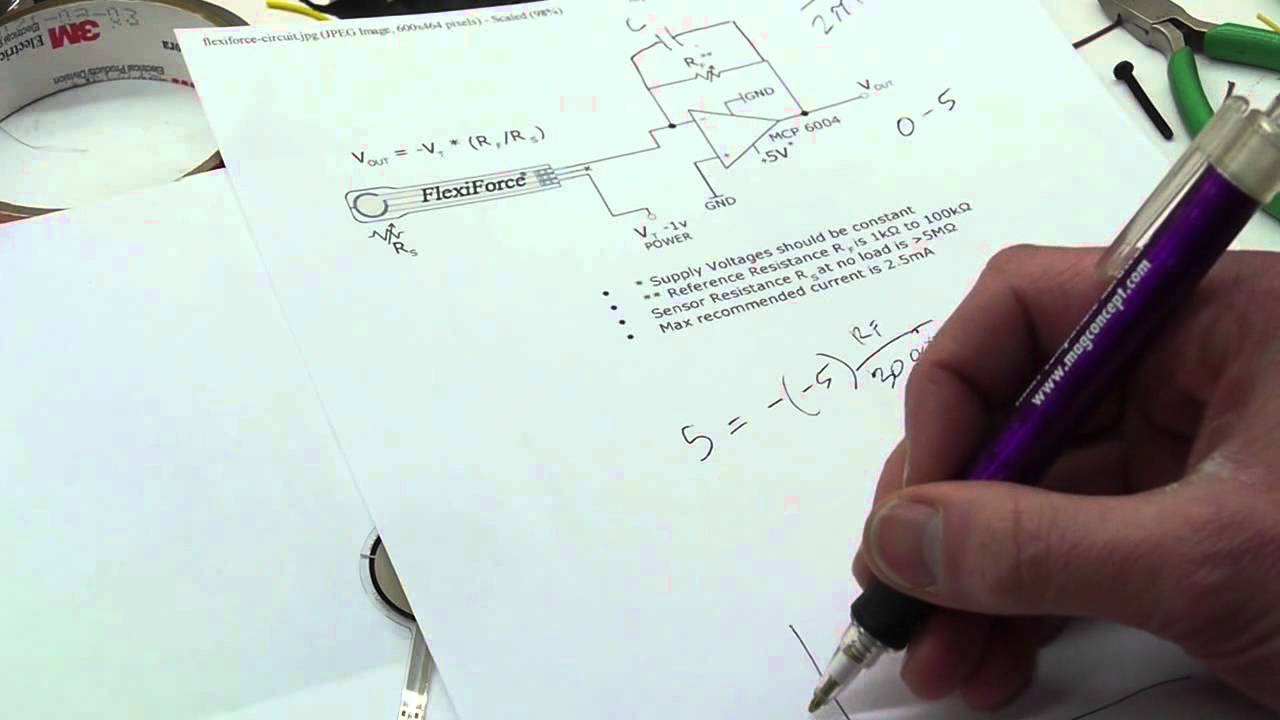 Tutorial: Op-amp circuit for force sensor signal conditioning