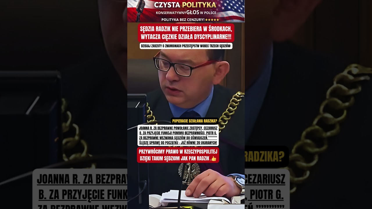 SĘDZIA RADZIK NIE PRZEBIERA W ŚRODKACH, WYTACZA CIĘZKIE DZIAŁA DYSCYPLINARNE!