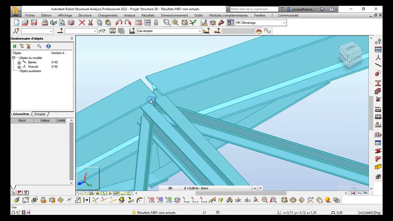 Formation dessin des pannes et CVT Robot structural analysis