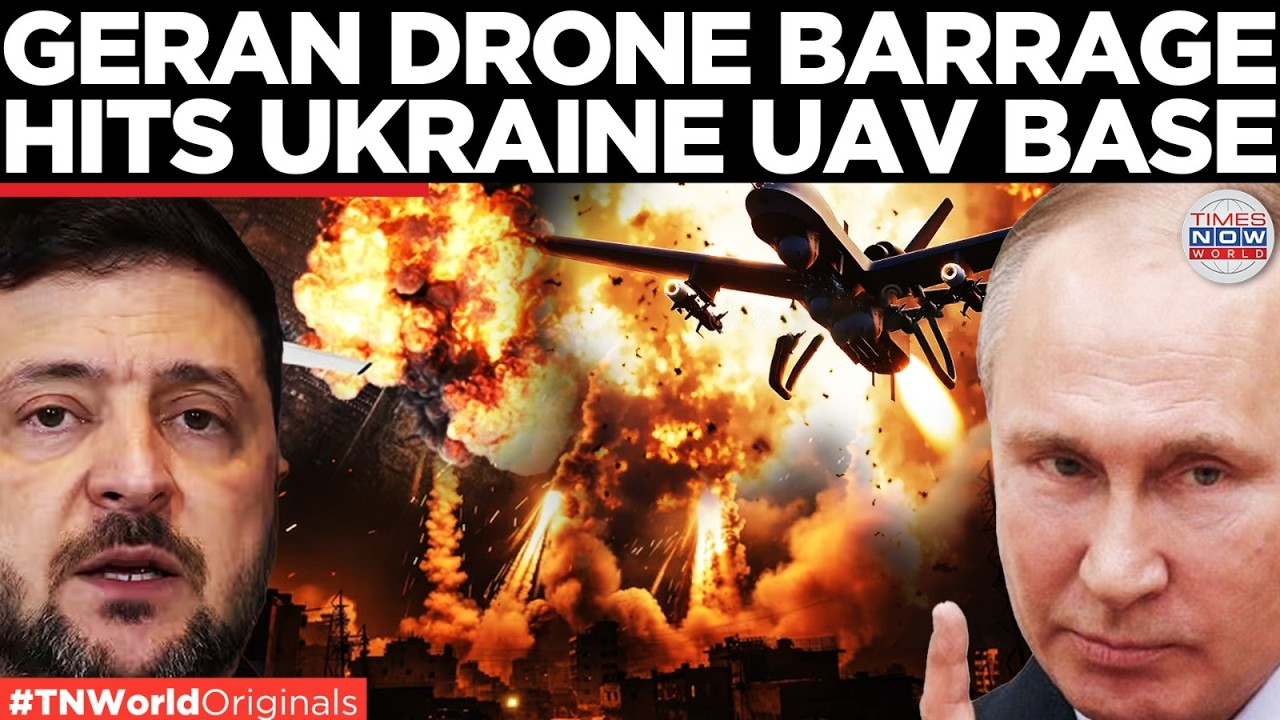RUSSIA UNLEASHES DRONE BLITZ: Geran Strike Pounds Ukraine UAV Base As Air War Explode | US-Iran War