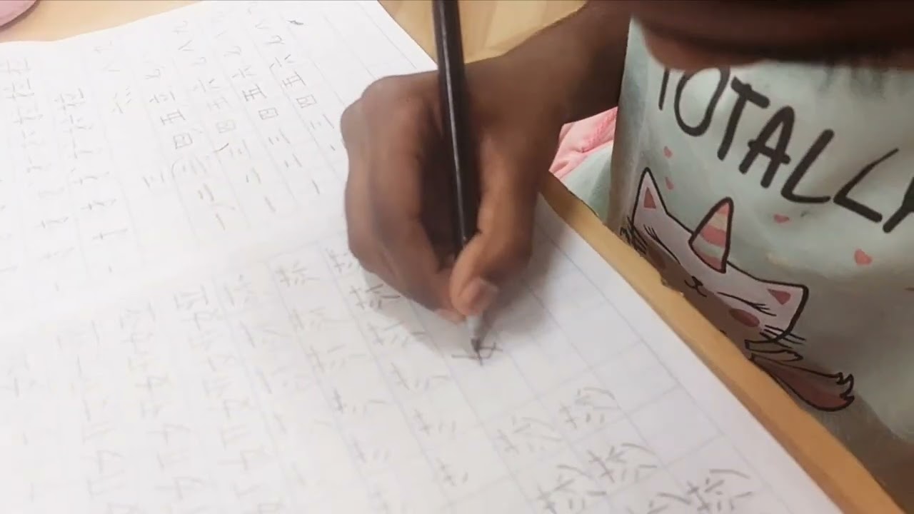 开心! 写出端正的中文字体与正确的笔画 Gembira! menulis aksara Cina yg kemas dan betul dengan pukulan yg betul S1印裔华小生说