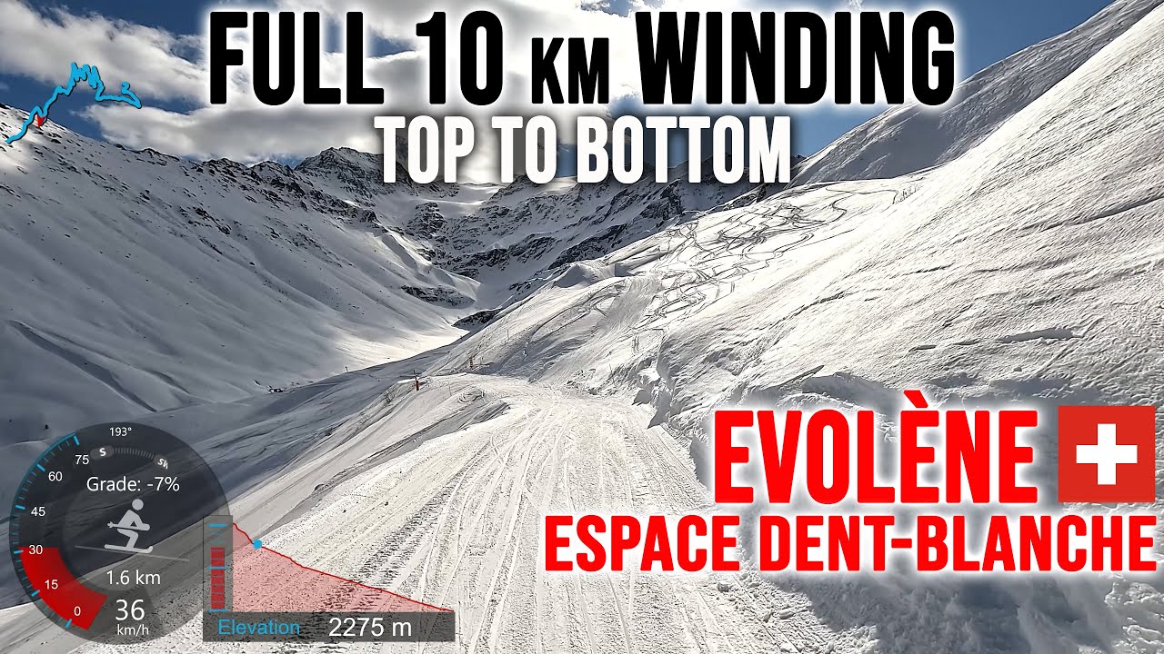 [4K] Skiing Evol&egrave;ne, Non-Stop 10 km Winding Top to Bottom, Val d'H&eacute;rens Switzerland, GoPro HERO13