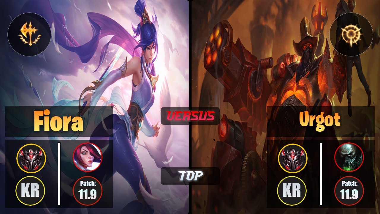 GrandMaster FIORA [Conqueror] (Top) VS  URGOT - Grandmaster KR Patch 11.9