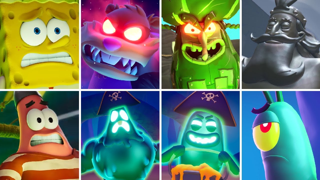 SpongeBob Titans of the Tide - All DLC Bosses (Search for SquarePants Edition)