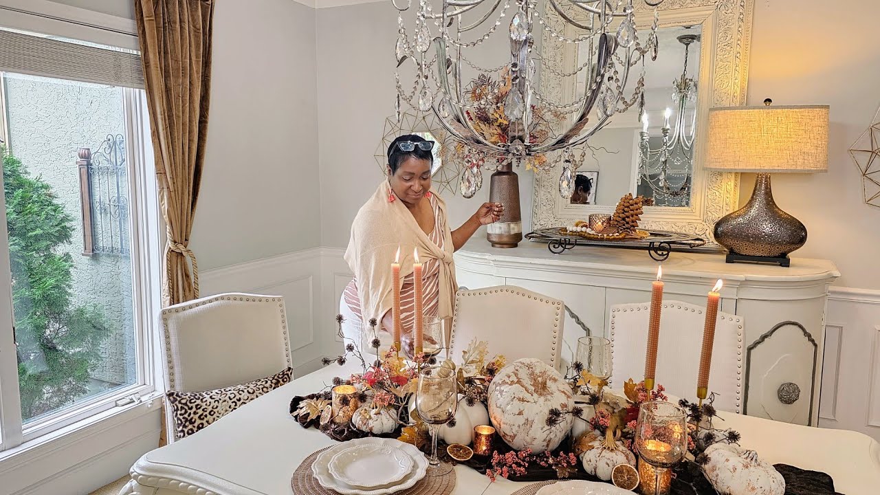 2023 Fall Tablescapes Ideas | Simple Elegance |Decorate With Me | New Curtains | Cozy Fall Dining