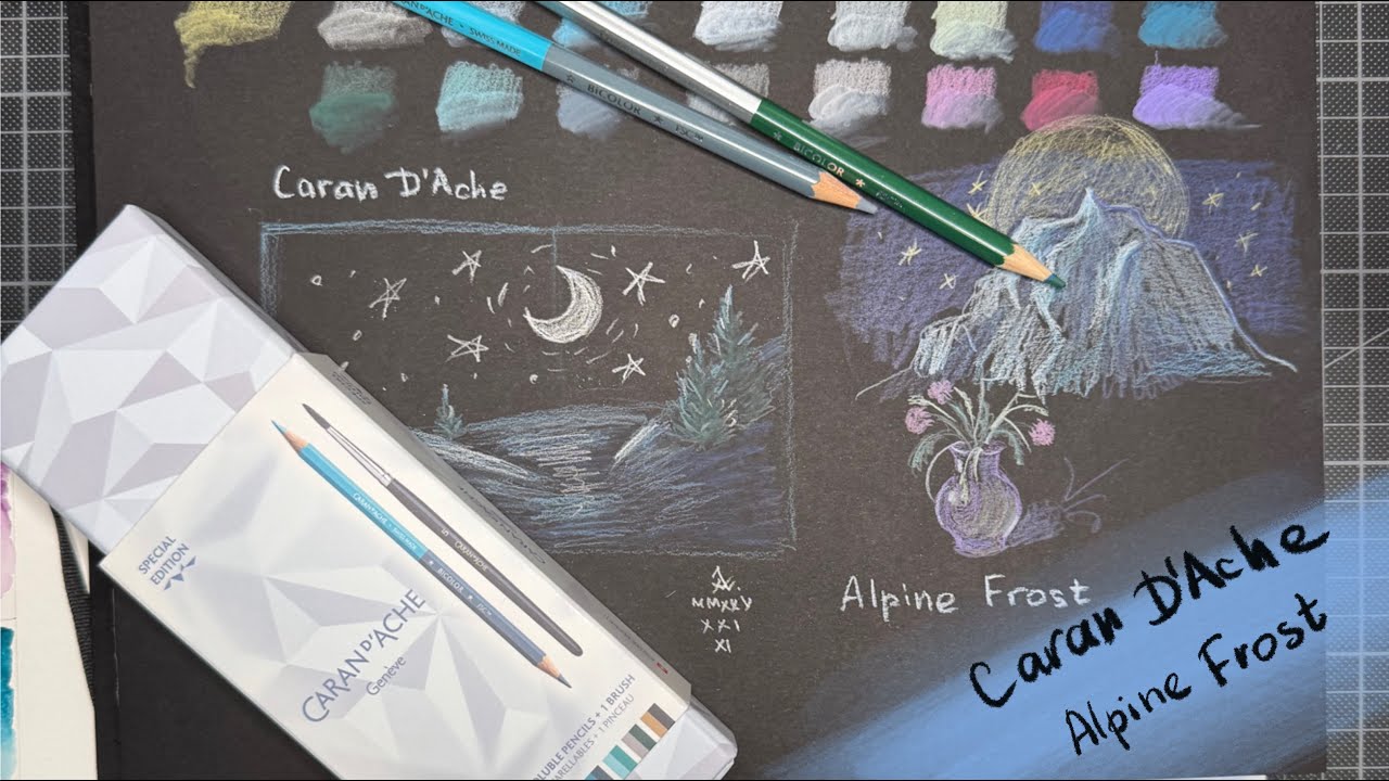 Caran D'Ache Special Edition Alpine Frost watercolour pencils review - mini art haul 🎨
