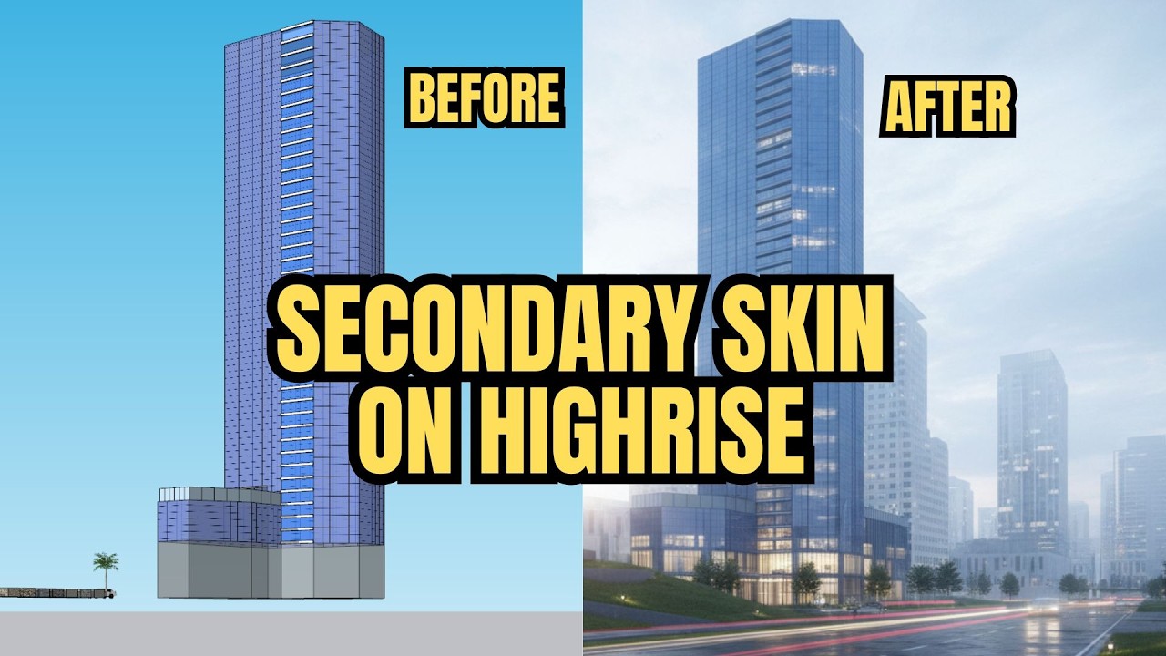 Учебное пособие по созданию вторичного скина для высотных зданий в Sketchup: как создать вторичны...