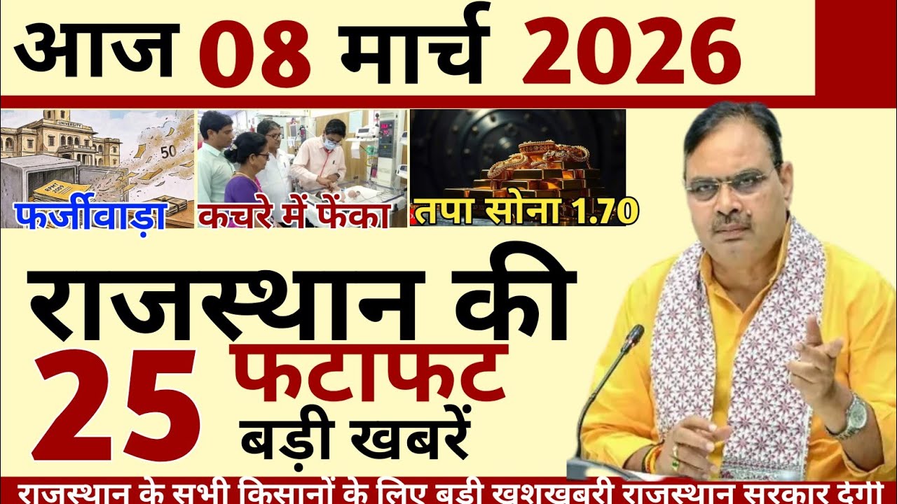 02 March 2026 Rajasthan's 25 Big News Today's Big Updates Rajasthan News Hindi Rajasthan News