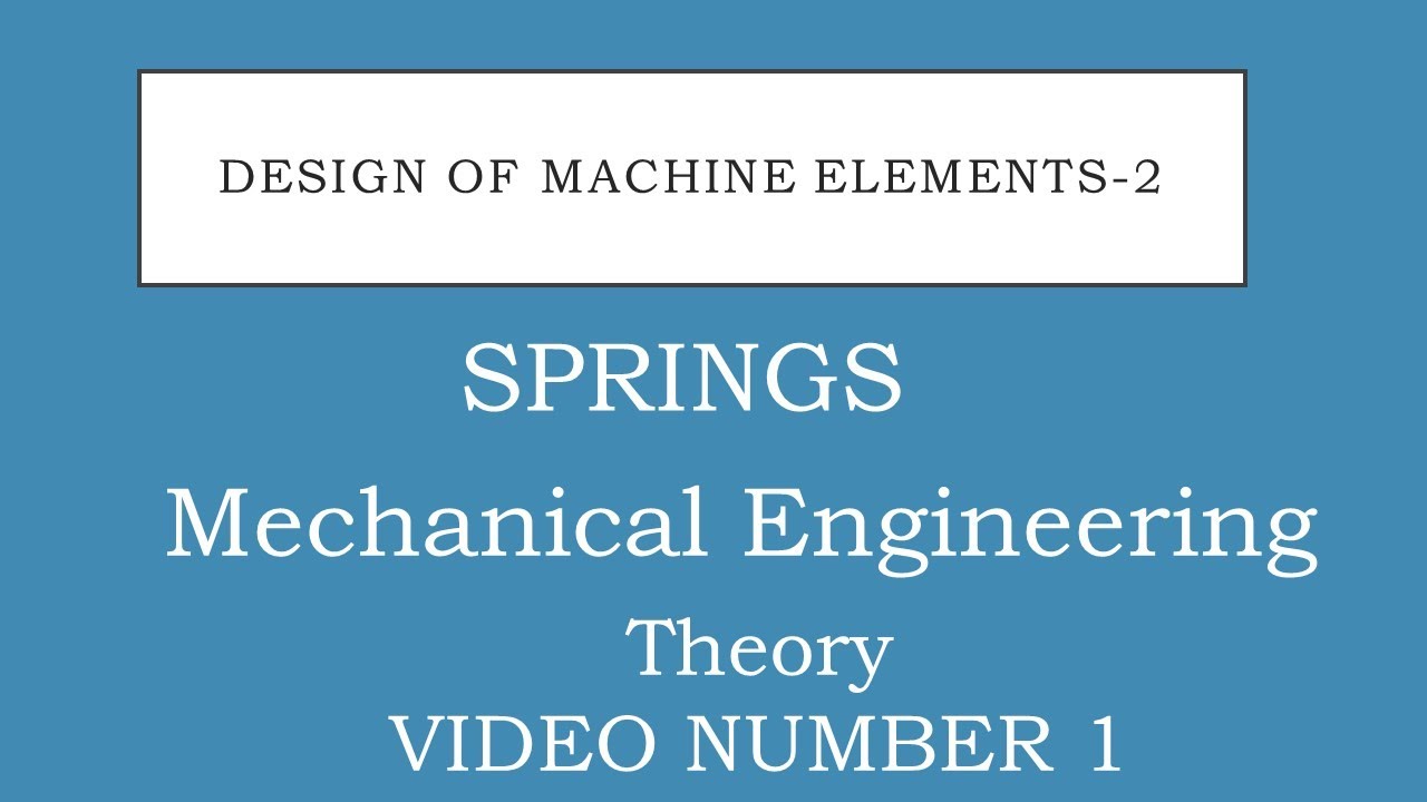 Spring Definition, Theory 1, Design of Machine Elements, Mechanical Engineering