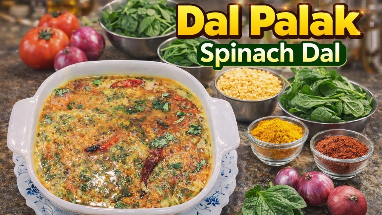 Dal Palak Recipe 🌿🍲 | Spinach Dal | Healthy & Easy Pakistani Lentil Recipe | Easy Dinner Recipe 🍽️