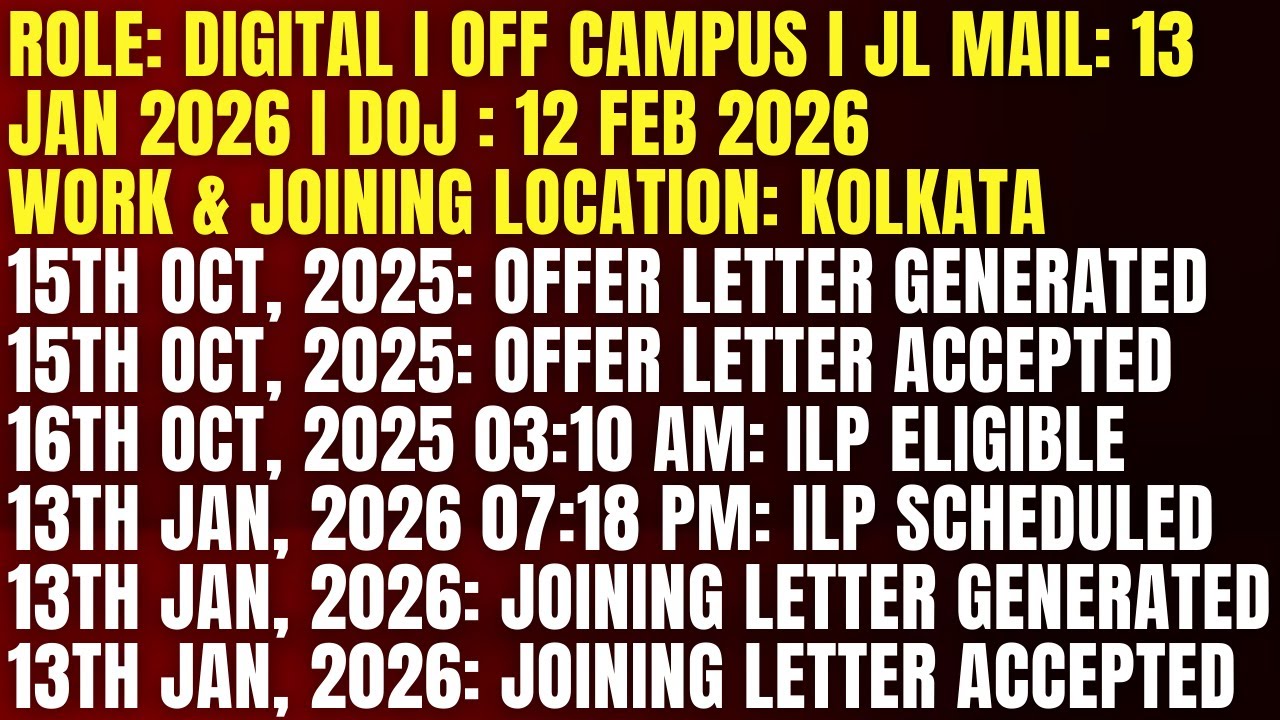 TCS STARTS SENDING JOINING LETTER FOR PENIDNG DIGITAL CANDIDATES FROM 2025 BATCH IN KOLKATA LOCATION