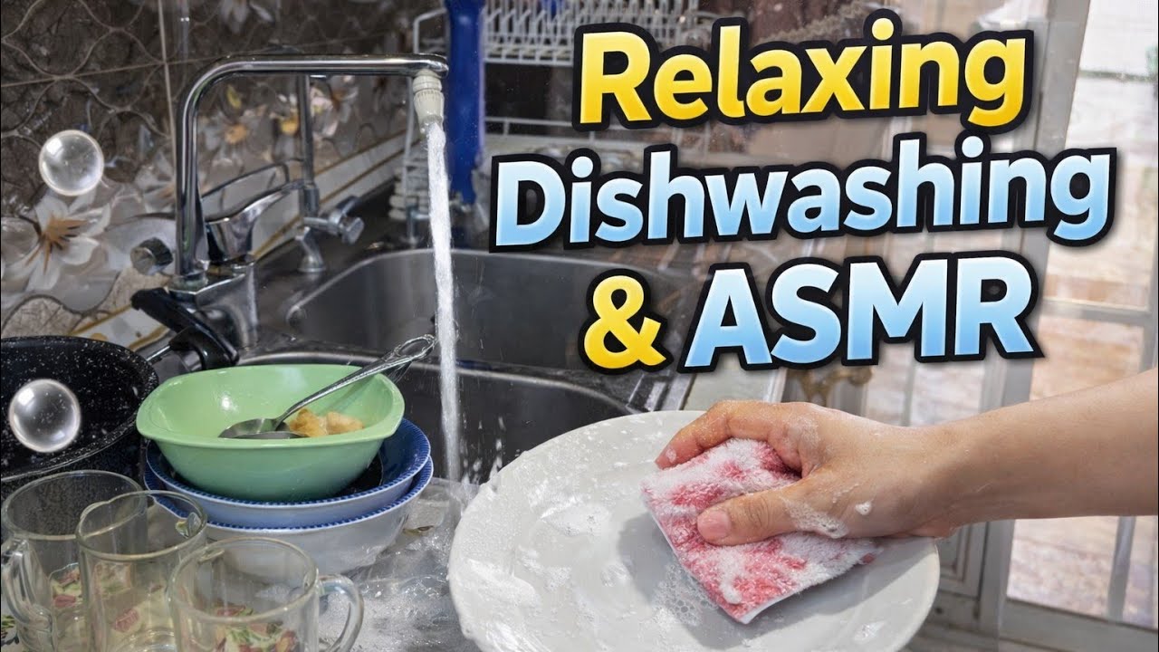Relaxing Dishwashing ASMR | Washing Dirty Dishes for Stress Relief