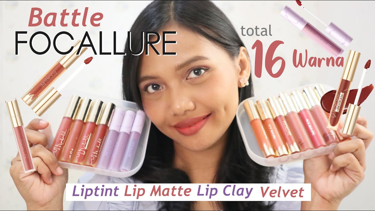 BATTLE & SWATCHES SEMUA LIP CREAM FOCALLURE yang kupunya DI BIBIR GELAP