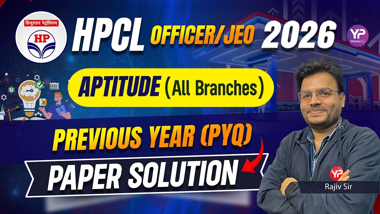 Solution to Previous year paper Aptitude for HPCL JEO/Officer 2026 | All Branches | Part 1