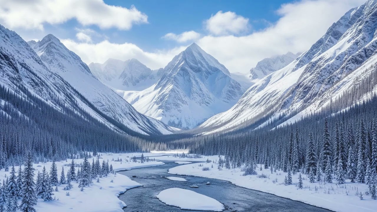 Peaceful Valley Escape: A Scenic Journey Through Snowy Bliss