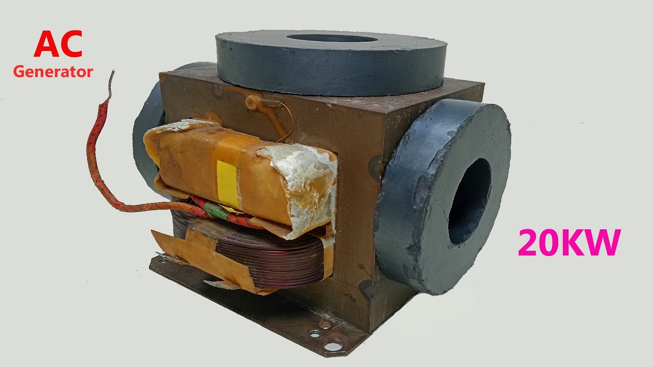 I turn 4 magnets into  240v 20kw Electric Generator from a Microwave Oven Transformer