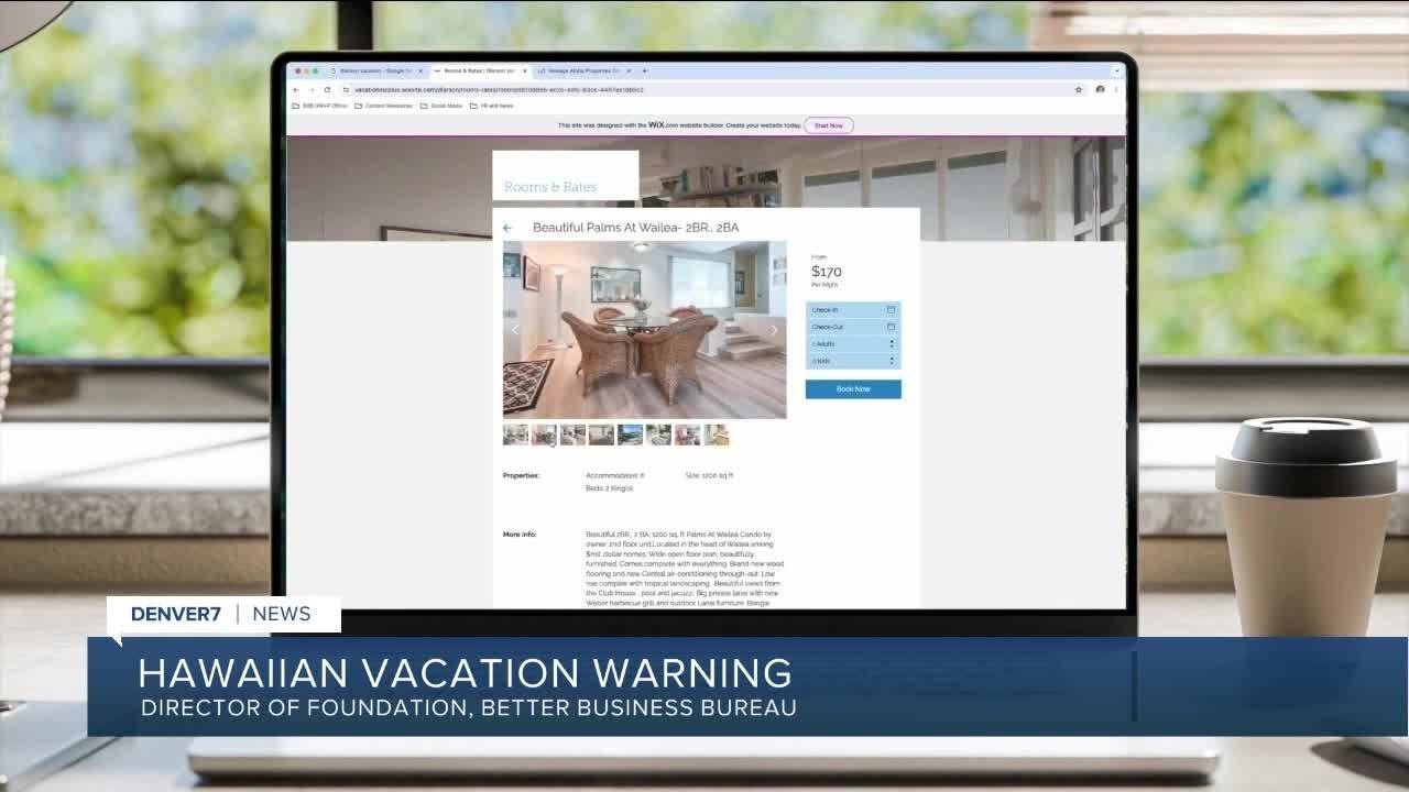 BBB warning about Hawaii vacation scams