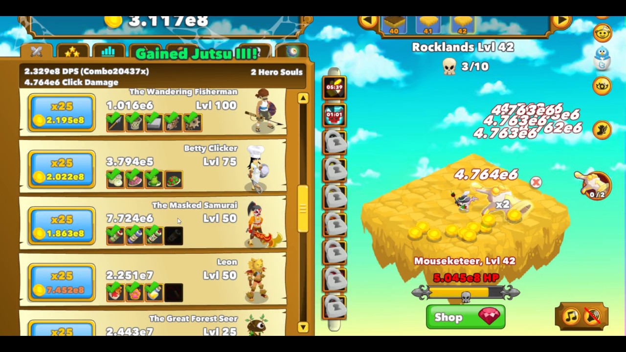Clicker Heroes 1. Ascension mit Autoclicker ist z&auml;h