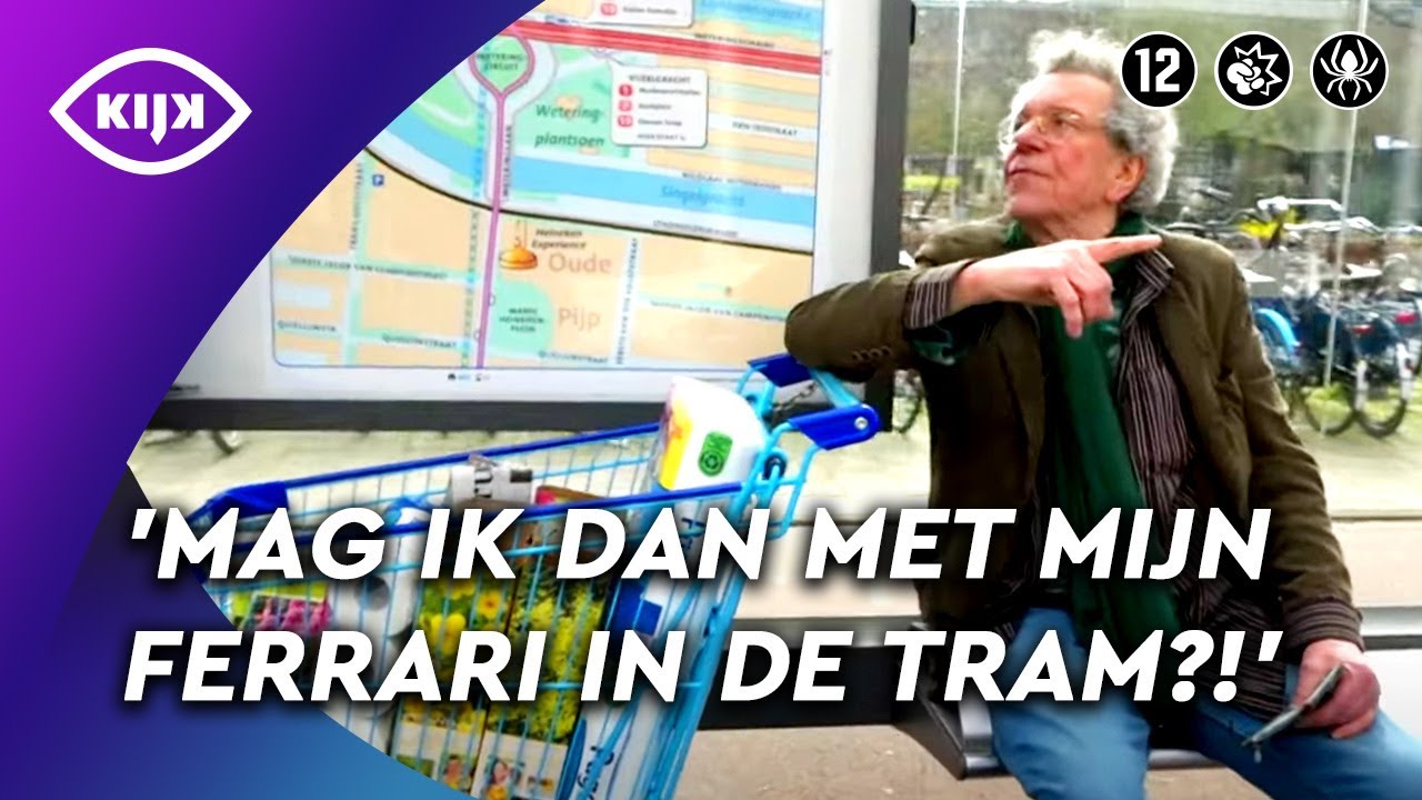 Oudere man gebruikt WINKELWAGEN als ROLLATOR in de tram | Overtreders | KIJK Misdaad