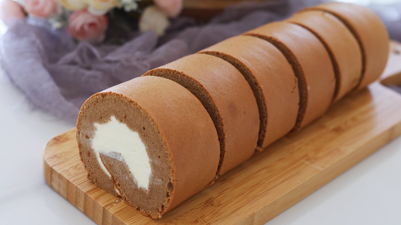 摩卡蛋糕卷，完美毛巾面不掉皮不开裂，超浓郁香味 ｜Mocha Swiss Roll