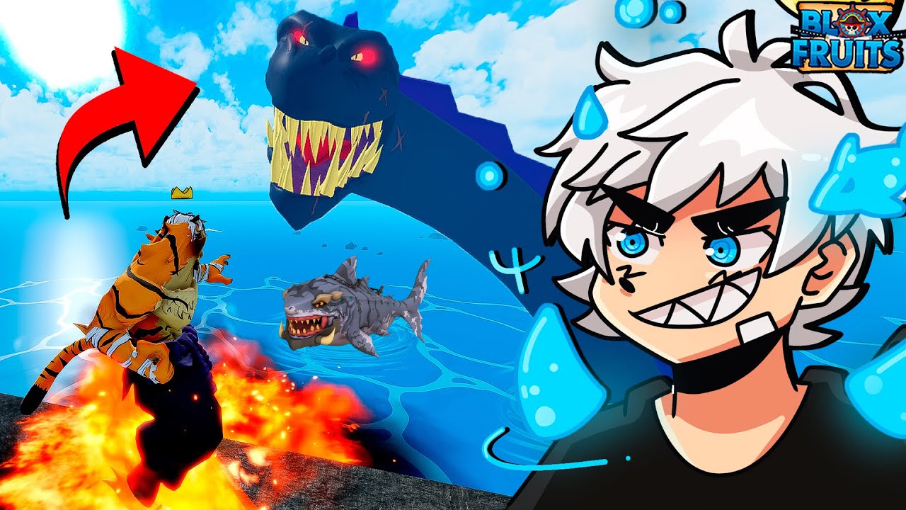 USEI A NOVA A TIGER VS TERROR SHARK, SEA BEAST E EVENTOS DO MAR NO BLOX FRUITS!!🌊❄️