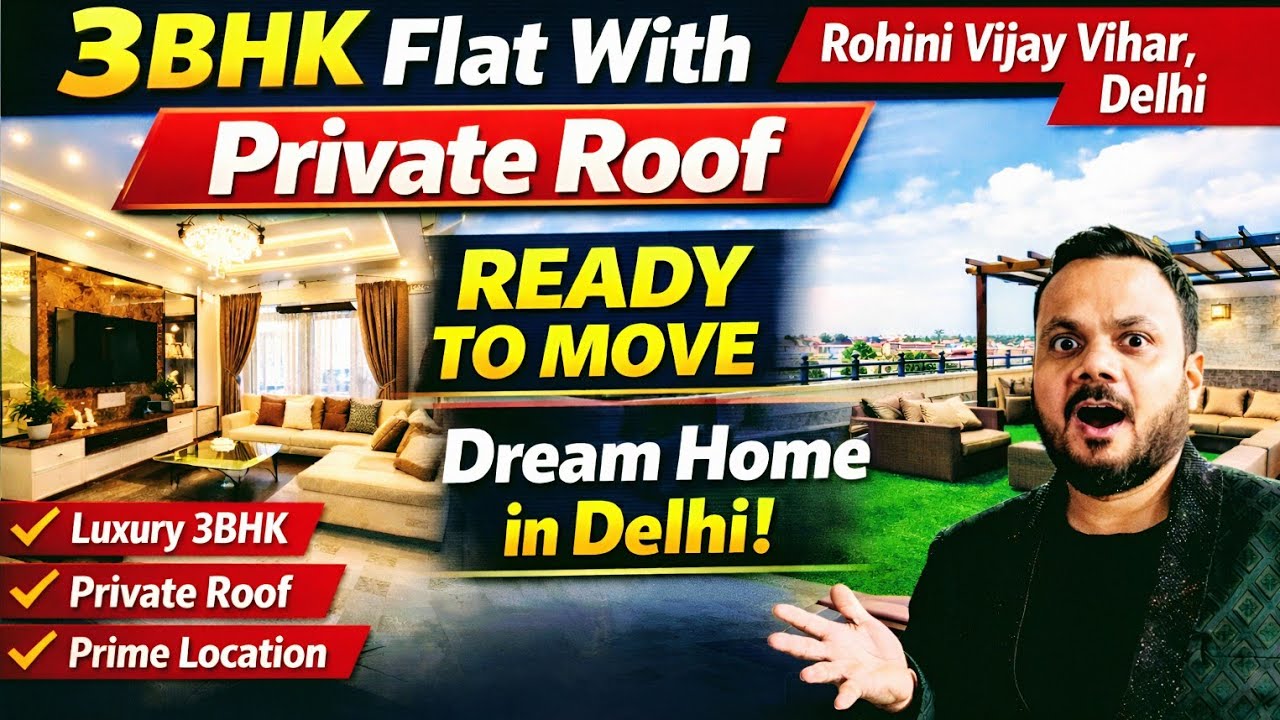Delhi में 3BHK Flat With Private Roof | Ready To Move Dream Home 🏠 Rohini Vijay vihar #sale #flat 