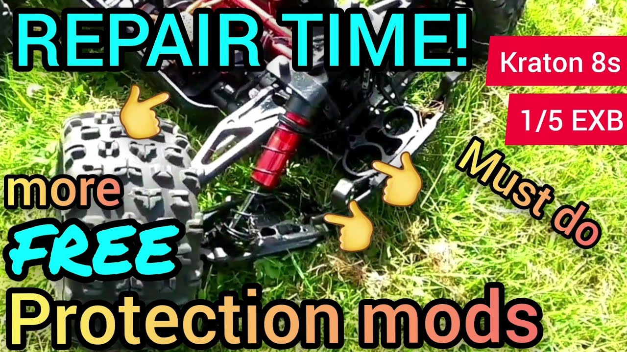 Repair time - Arrma KRATON 8S  1/5 EXB Replacing the ARM, Bumper Spring, Fan FREE FAN PROTECTION MOD