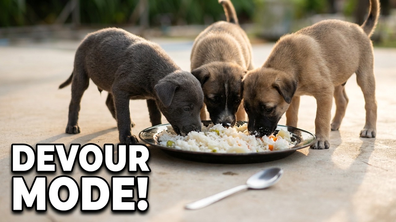 Watch These Puppies Devour Lunch Like Pros! #puppies #pets #cutedog