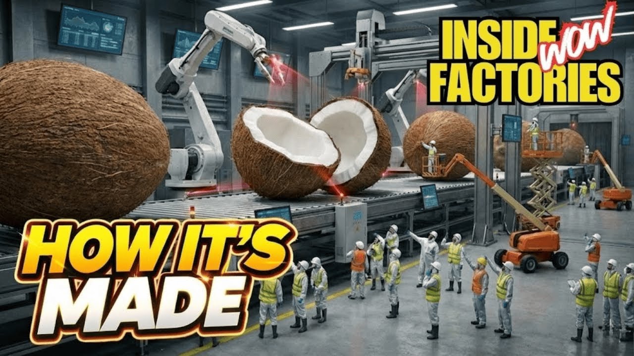 This Factory Turns  Raw Coconuts Into Products at Insane Speed