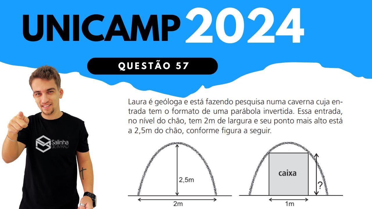 UNICAMP 2024 - LAURA É GEÓLOGA E ESTÁ FAZENDO PESQUISA NUMA CAVERNA CUJA ENTRADA TEM O FORMATO