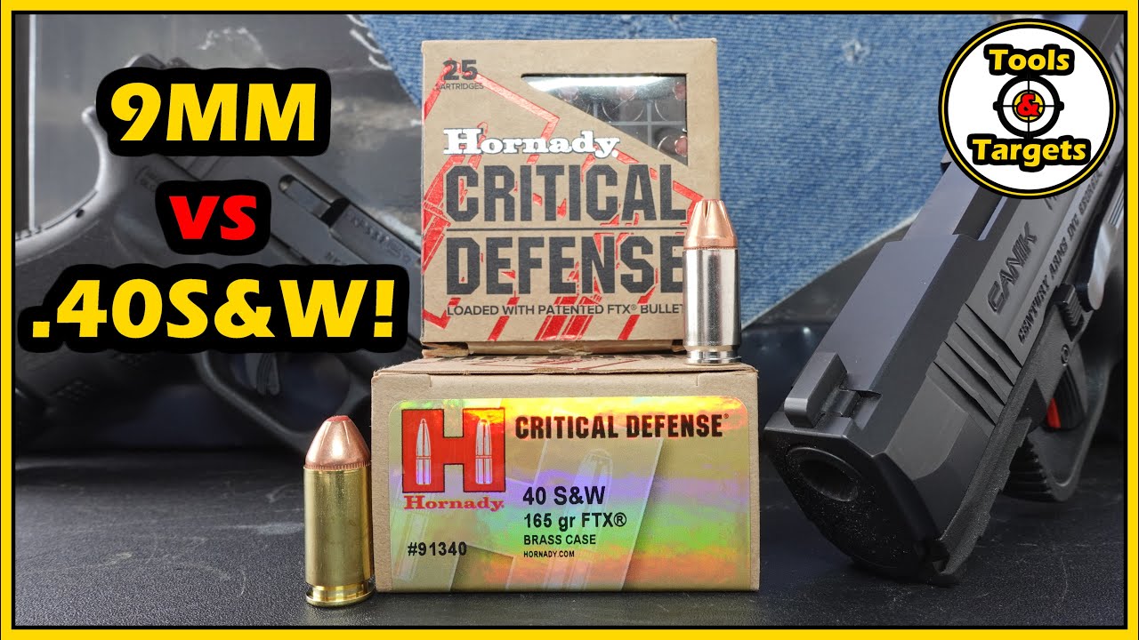 9MM против .40S&W! ....Тест патронов Hornady Critical Defense!
