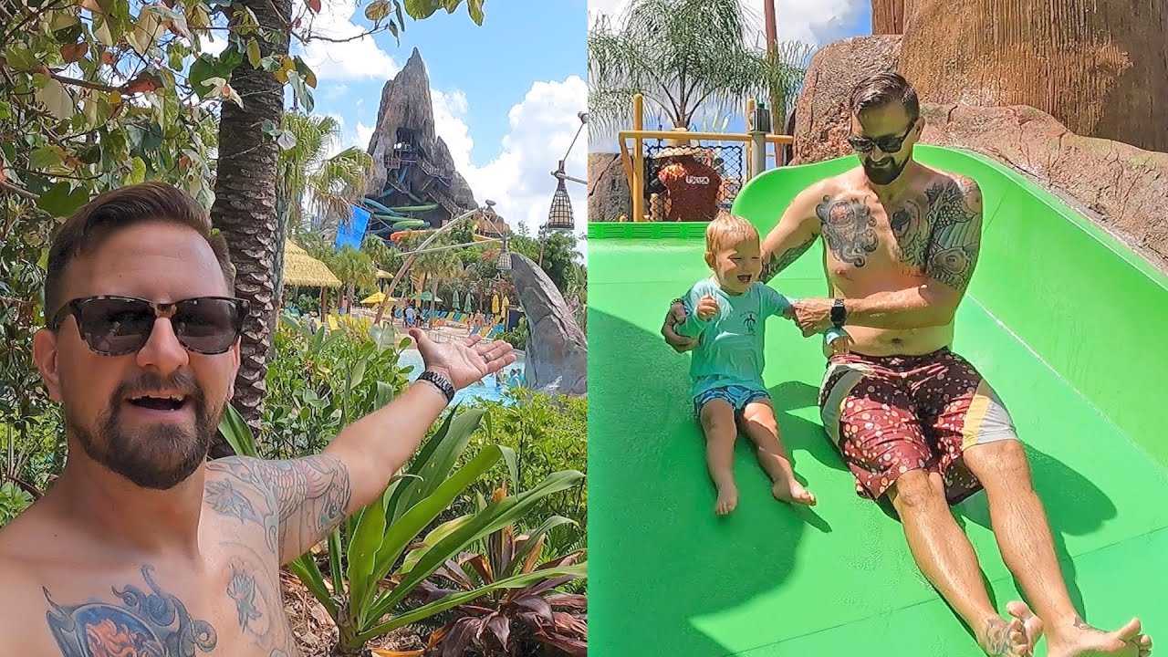 We're Finally Back At Volcano Bay!! | Toddler Splash Play Area Fun, Cabana Tour & Slide POVs!