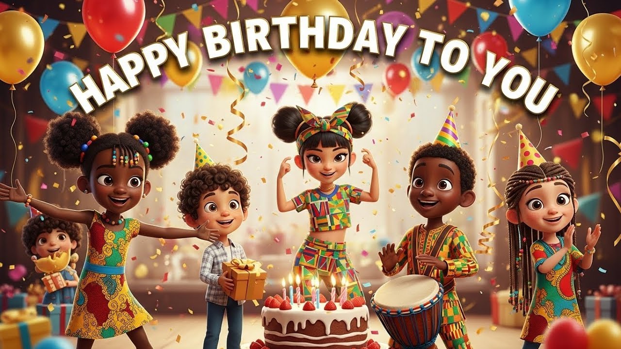 🎉 Happy Birthday Song for Kids! Fun African Beats, Dance & Sing Along | Afrokidies 🥳
