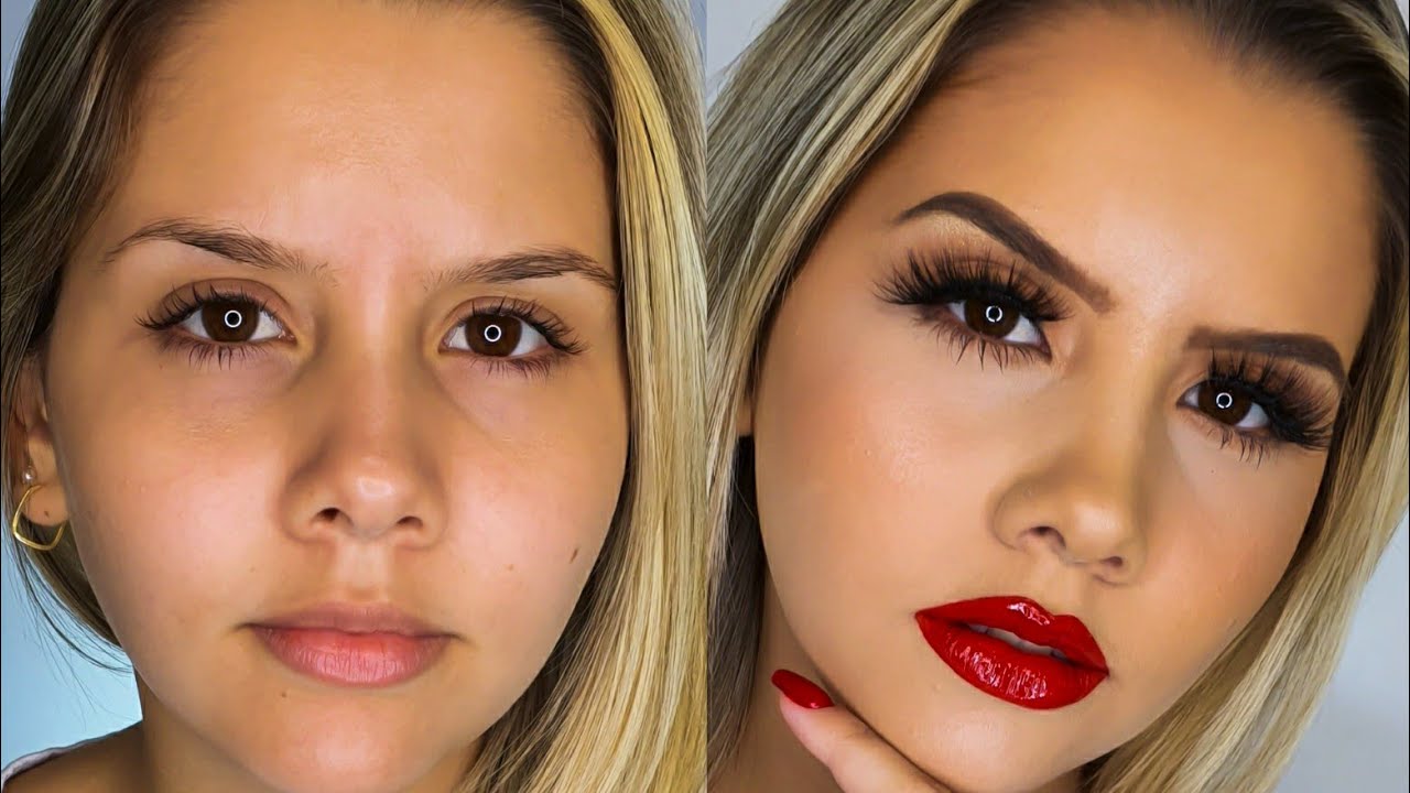Nath Freire | maquiagem CLÁSSICA com BATOM VERMELHO - MAQUIANDO CLIENTE #136