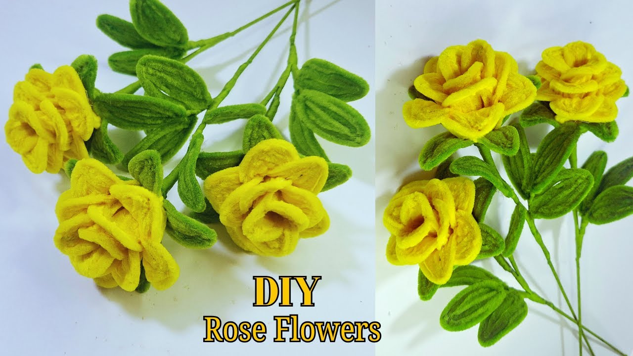 How to Make a Rose Flower with Pipe Cleaners