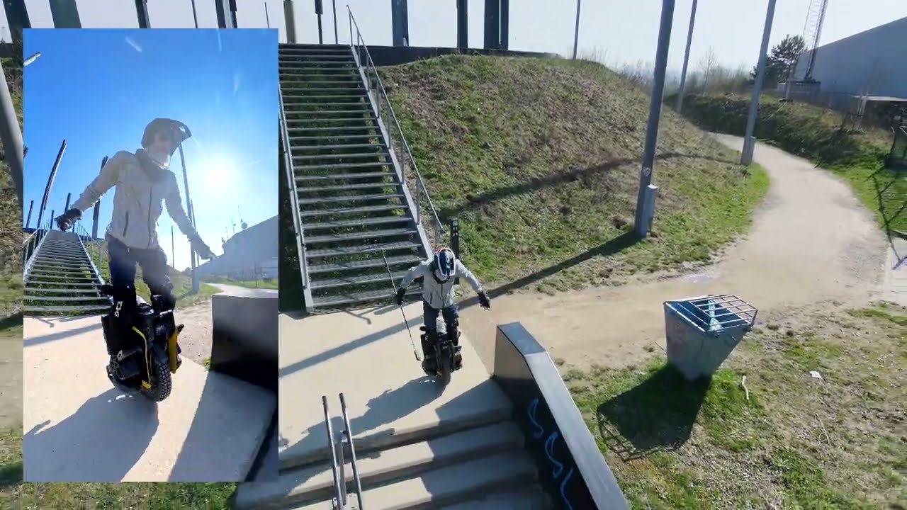 The longest staircase in the Netherlands on a electric unicycle.